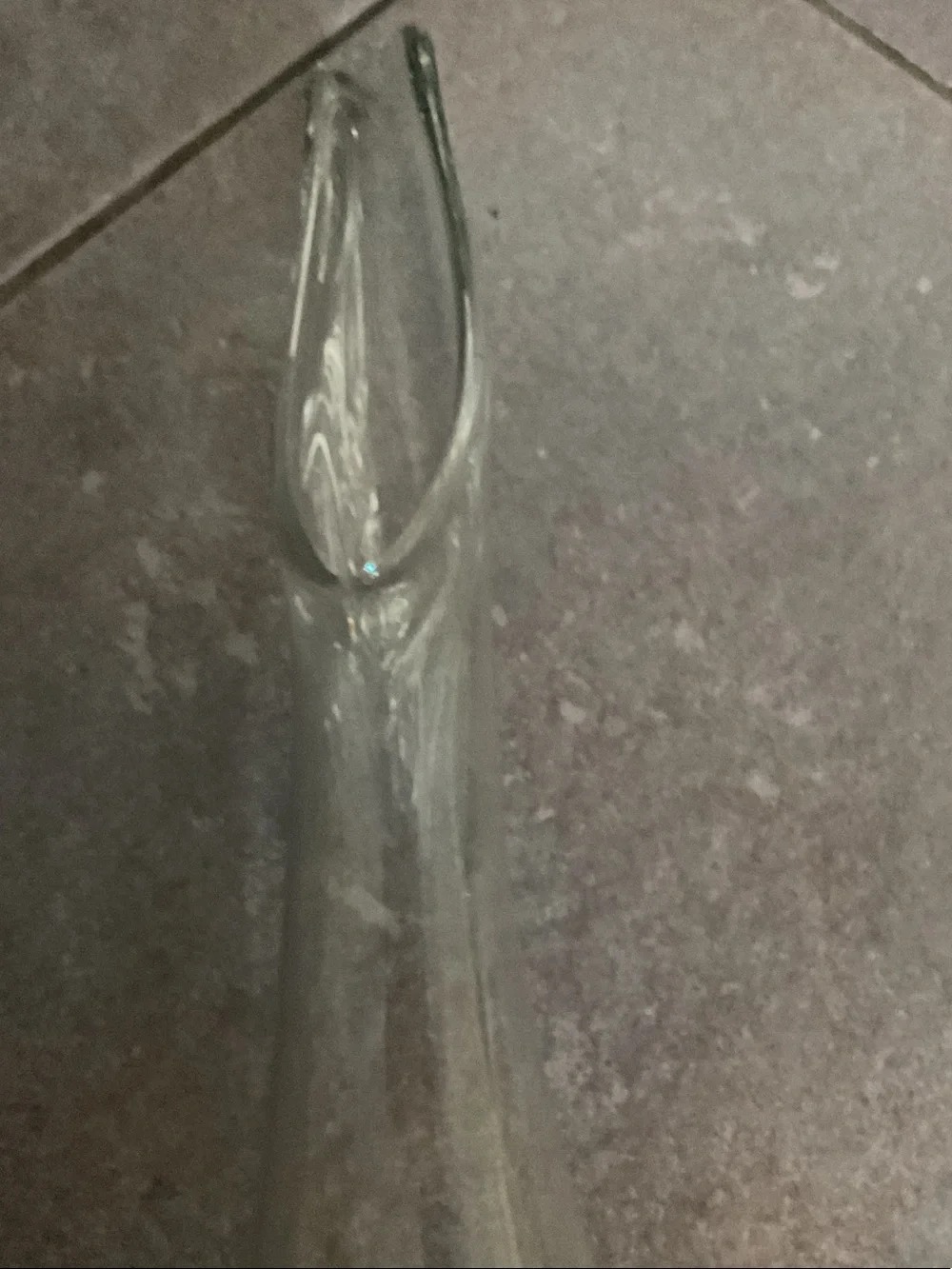 Smoky Glass Long-Neck Bud Vase by